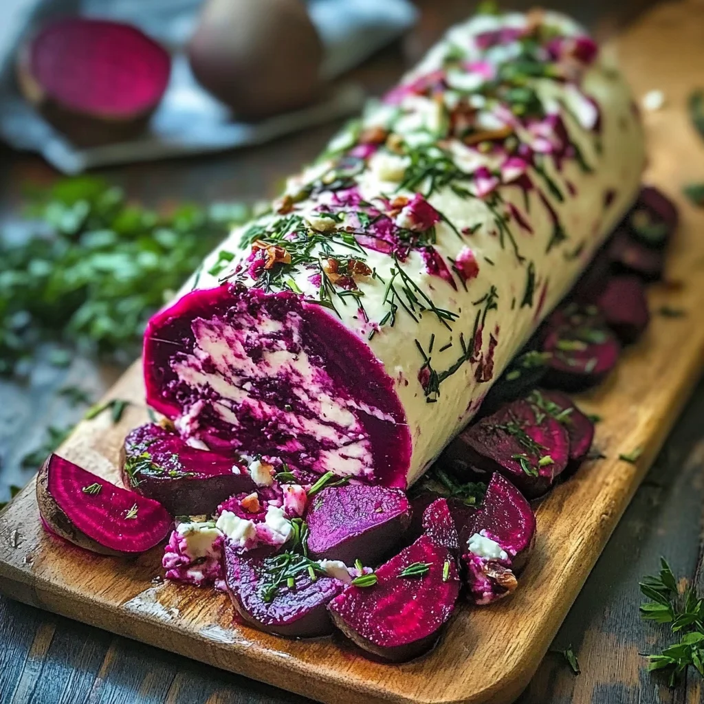 Beet and Goat Cheese Log