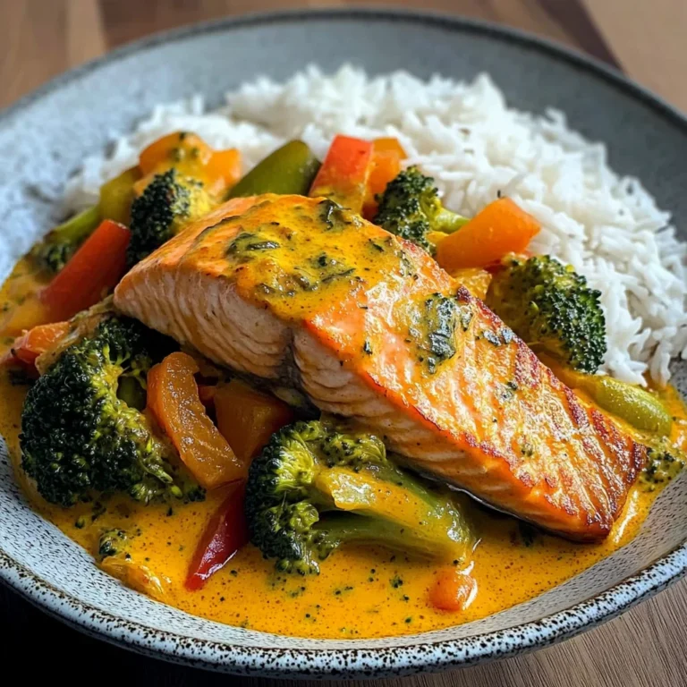 Coconut Veggie Salmon Curry with Rice