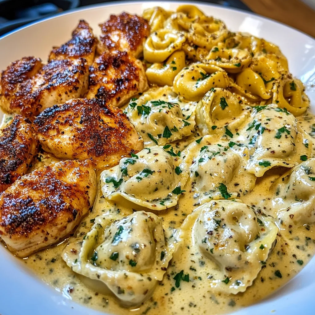 Creamy Cajun Chicken Tortellini in Garlic Mozzarella Sauce