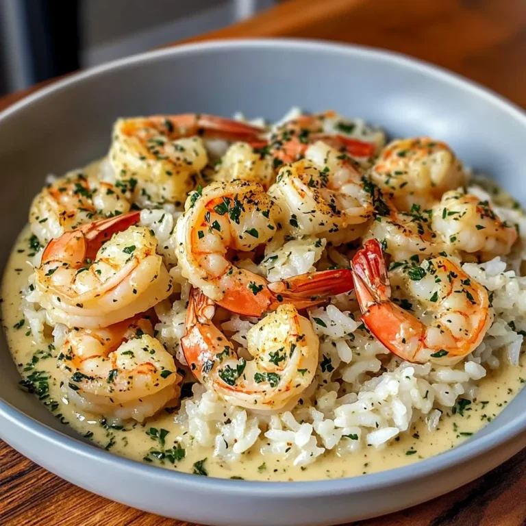 Creamy Garlic Shrimp with Rice