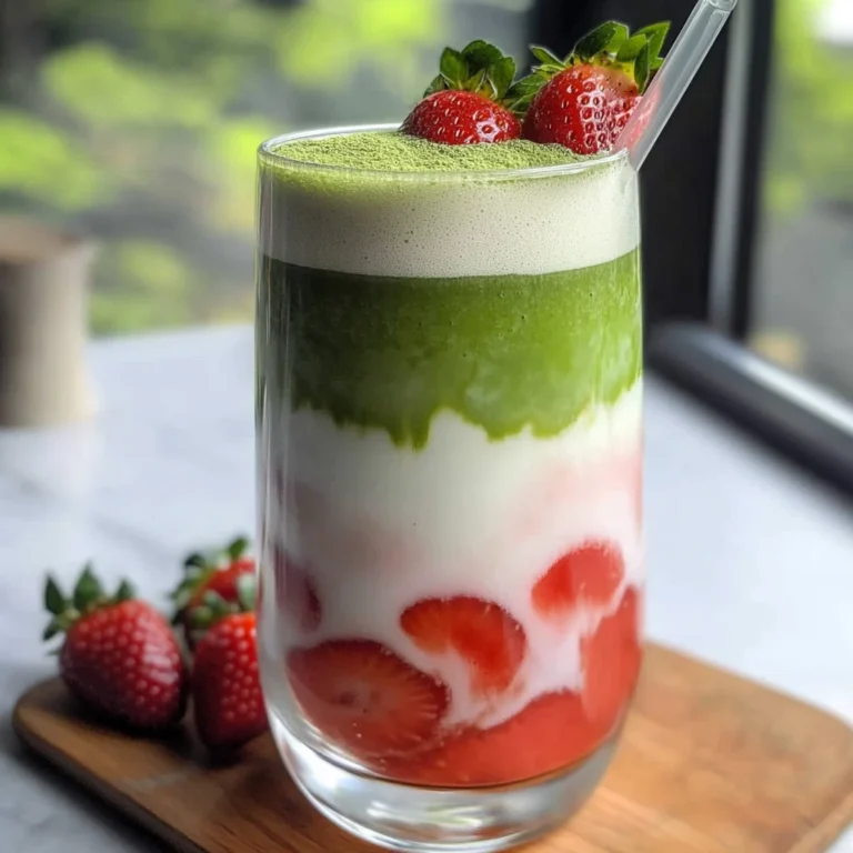 Easy 5-min. Strawberry Matcha Latte