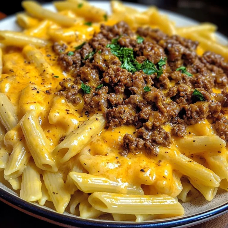 Garlic Butter Cajun Beef Penne in Velvety Cheese Sauce