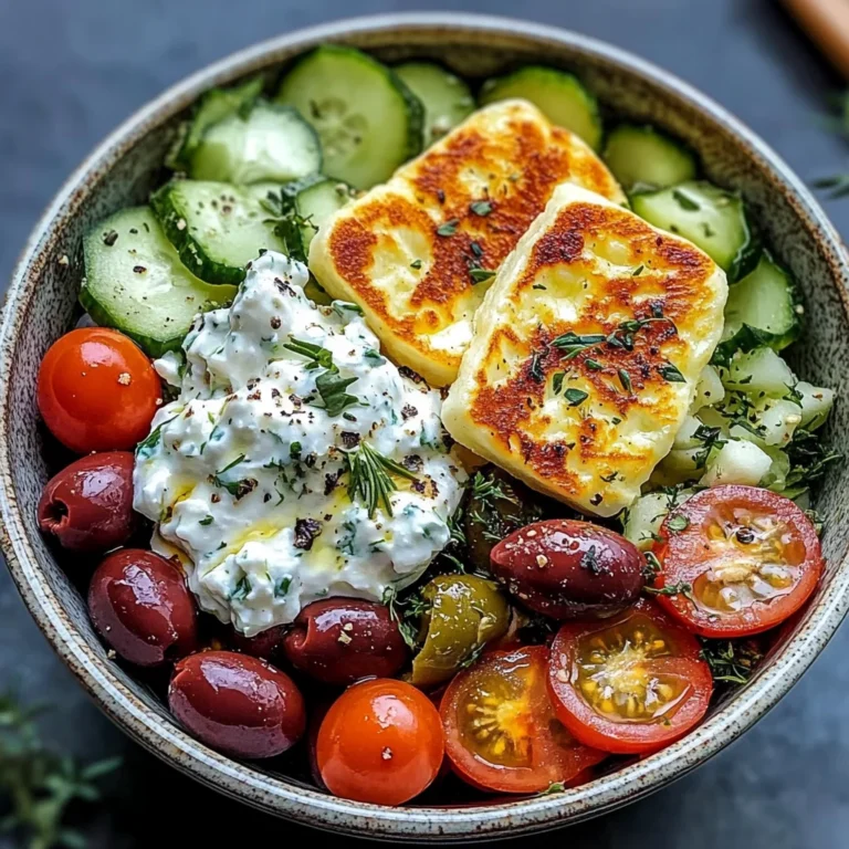 Greek Halloumi Bowls with Tzatziki