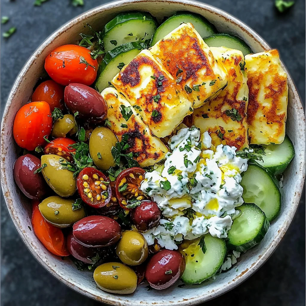 Greek Halloumi Bowls with Tzatziki