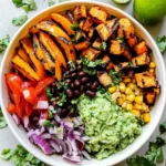 Grilled Veggie Burrito Bowls with Black Beans & Green Rice (Vegetarian, Vegan)