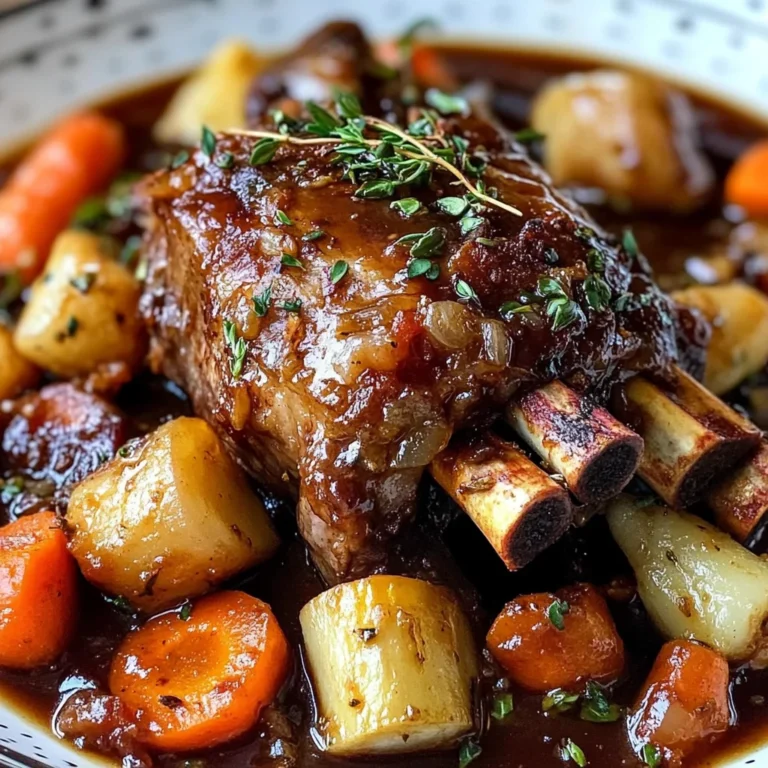 Red Wine Braised Lamb Shank with Root Vegetables