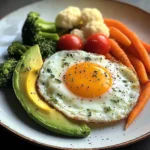 Sunny-Side Egg with Avocado, Tomatoes & Steamed Veggies