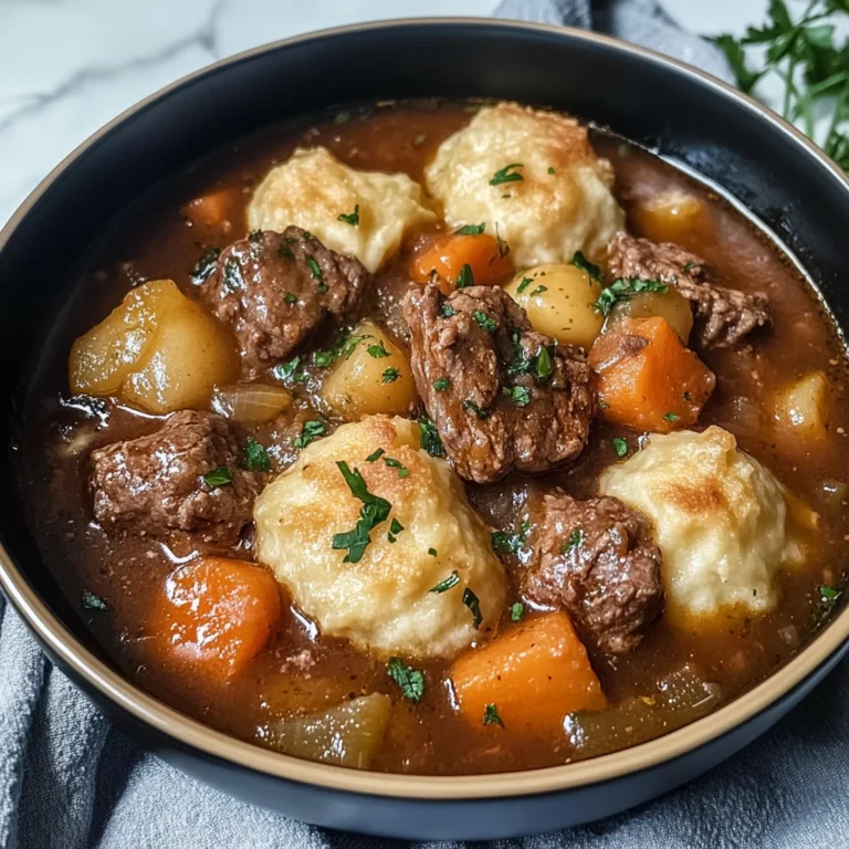 Tasty Beef Stew and Dumplings