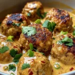 Thai Chicken Meatballs in Coconut Curry Sauce