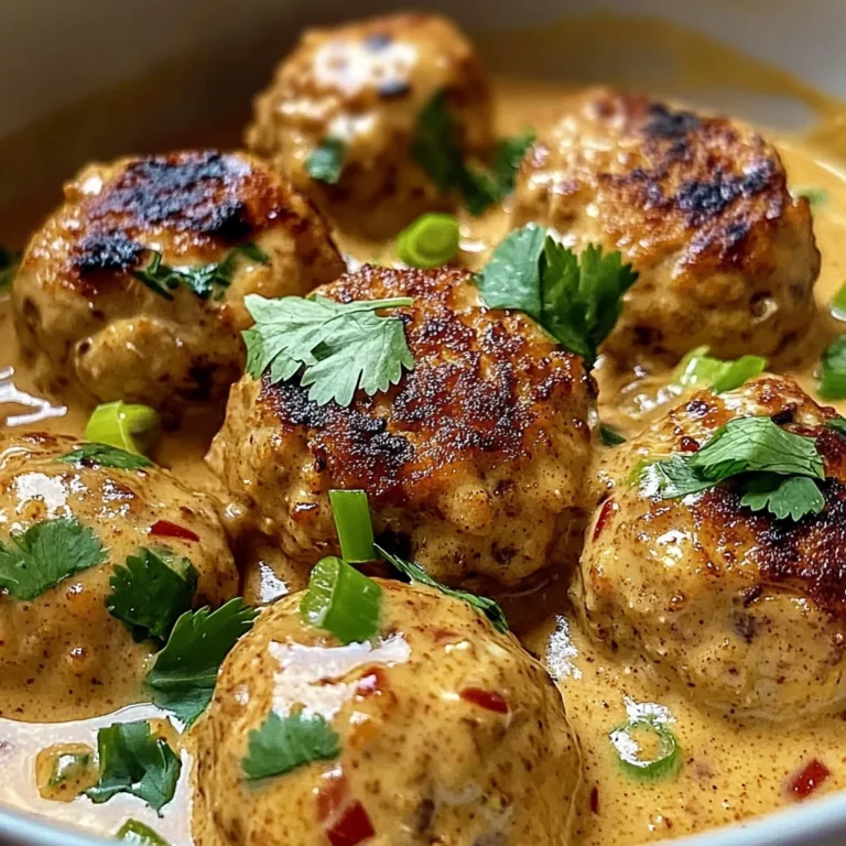 Thai Chicken Meatballs in Coconut Curry Sauce