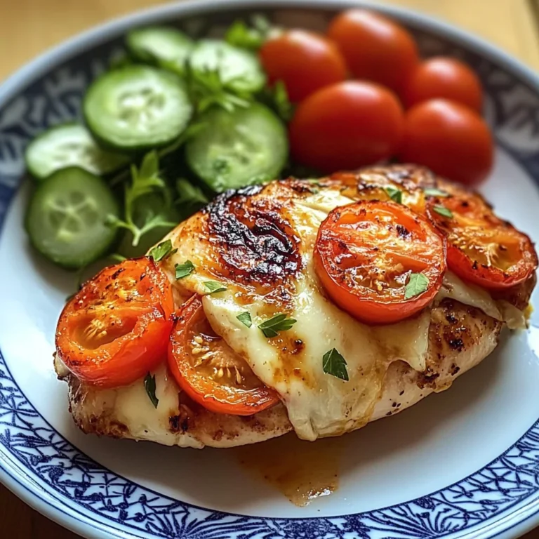 Tomato & Cheese Stuffed Chicken Breast with Cucumber-Tomato Salad