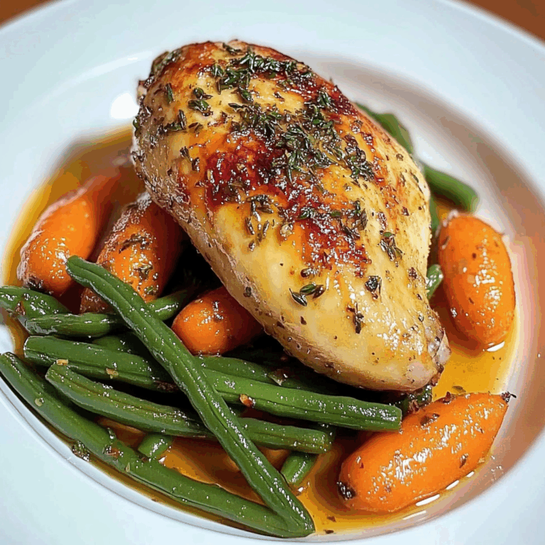 Herb Roasted Chicken with Garlic Green Beans & Glazed Carrots