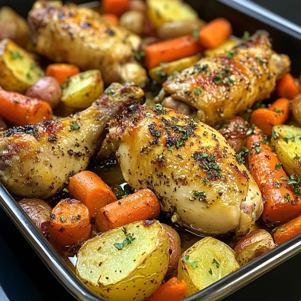 Baked Chicken Drumsticks with Roasted Veggies