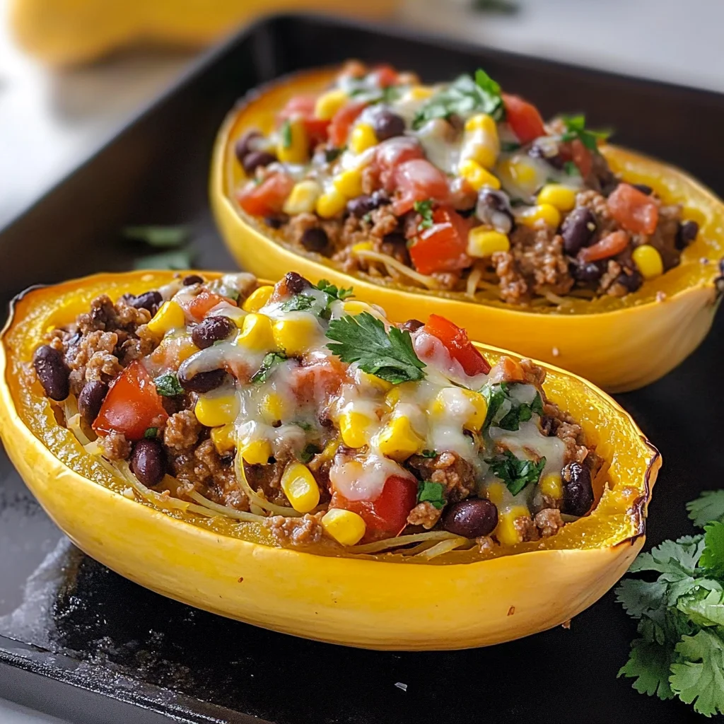 Burrito Spaghetti Squash Boats