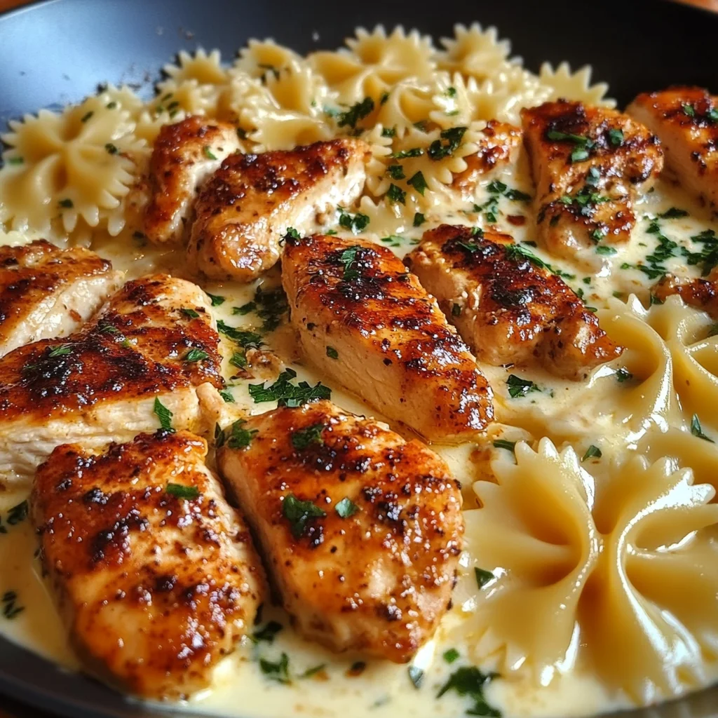 Cheesy Garlic Cajun Chicken Bowtie Pasta