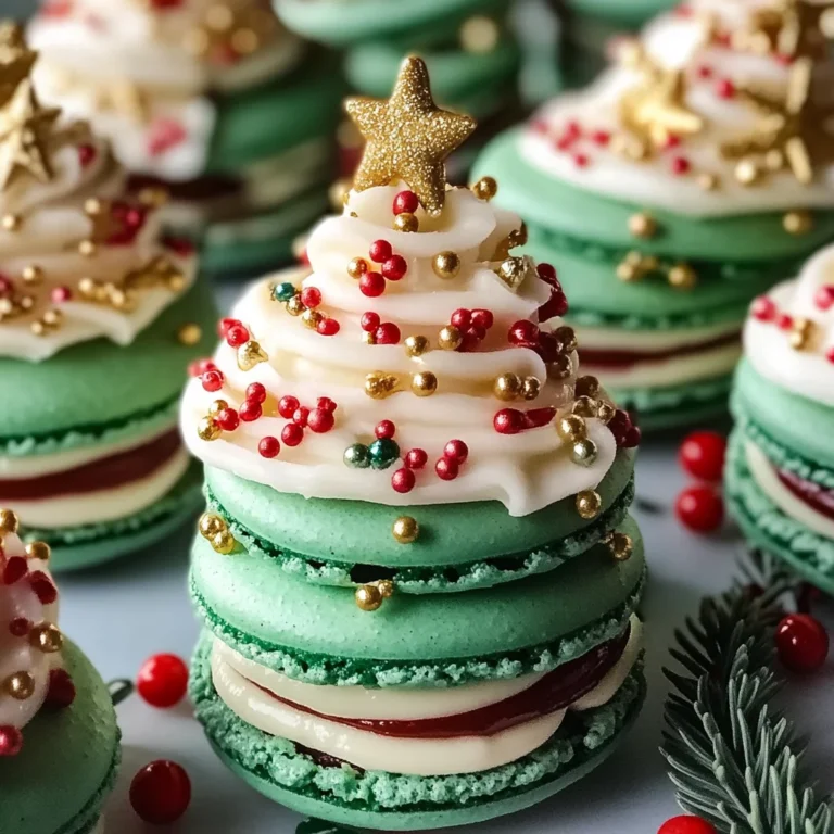 Christmas Tree Cake Macarons