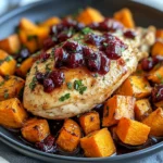 Cranberry Glazed Chicken with Carrots & Sweet Potatoes Recipe