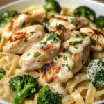 Creamy Chicken Alfredo Fettuccine with Broccoli