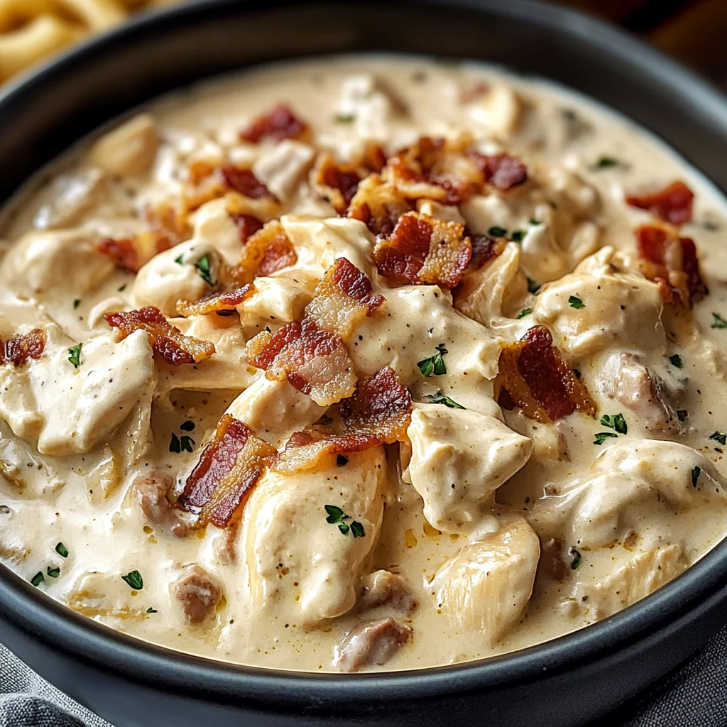 Creamy Chicken Bacon Stroganoff