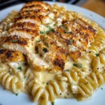 Creamy Garlic Chicken Rotini with Parmesan Velveeta Sauce