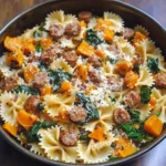 Creamy Roasted Butternut Squash Pasta with Sausage and Spinach