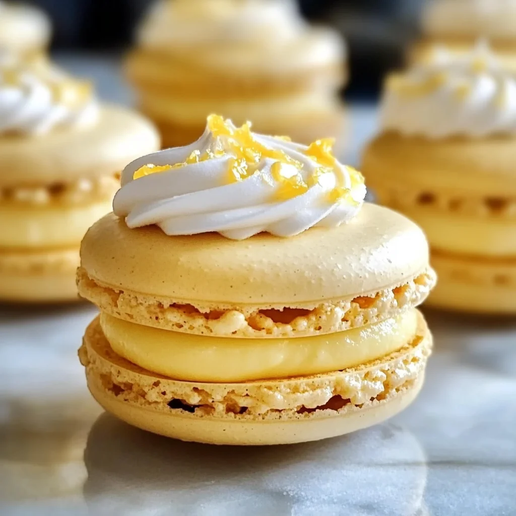 Easy Lemon Meringue Pie Macarons - theamazingfood