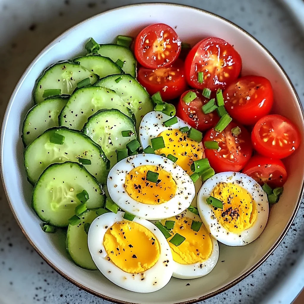 Garden Egg Bowl with Cucumber & Cherry Tomatoes