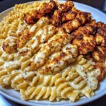 Garlic Parmesan Chicken Rotini in ThreeCheese Cajun Cream Sauce