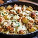 Garlic Parmesan Chicken and Potatoes Skillet