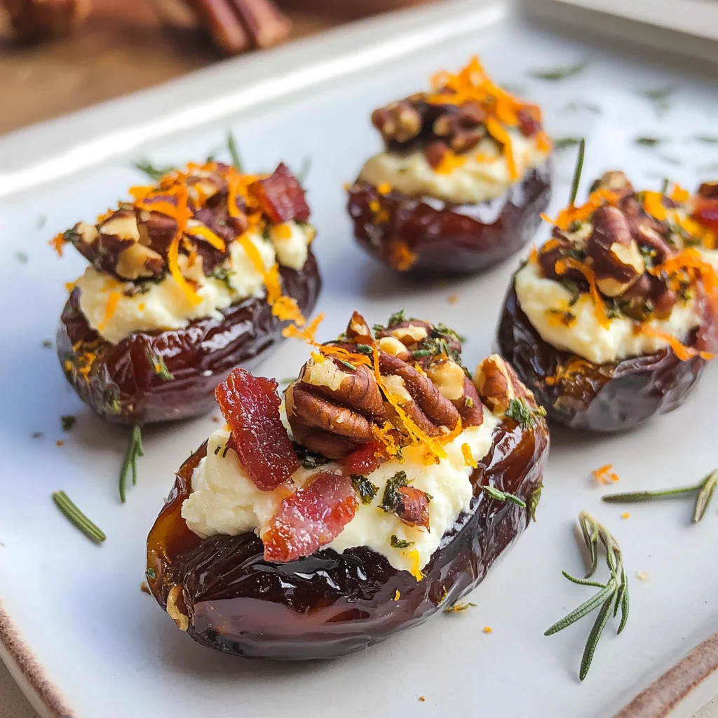Goats cheese stuffed dates