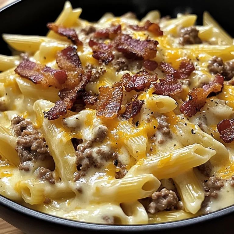 Loaded Bacon Cheeseburger Alfredo Pasta
