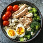 Protein-Packed Quinoa Bowl with Chicken, Eggs & Feta