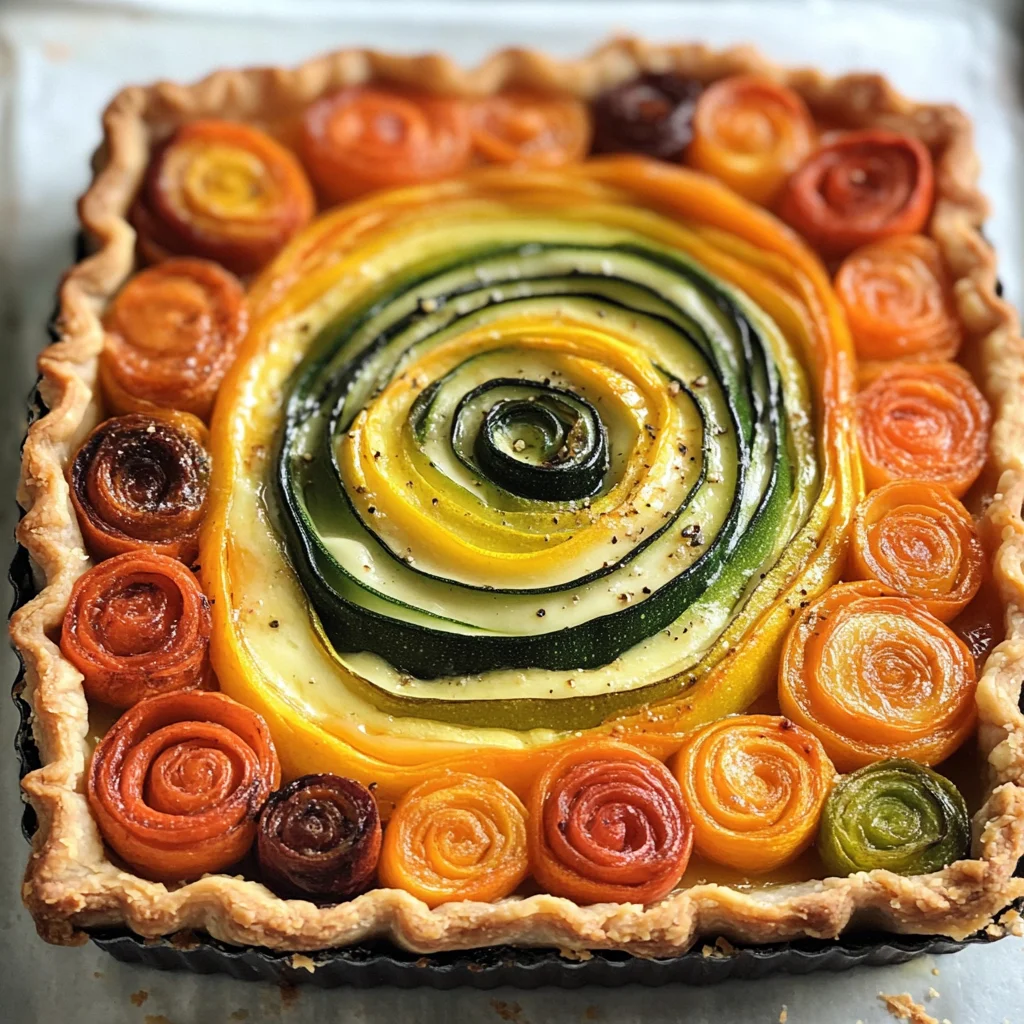 Rainbow Rose Veggie Tart