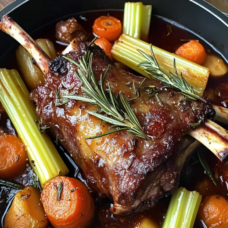Red Wine-Braised Lamb Shanks with Rosemary & Root Vegetables