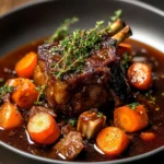 Red Wine Braised Lamb Shank with Carrots & Herbs