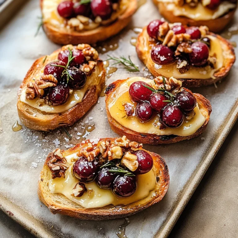 Roasted Grape & Brie Crostini with Honey + Sea Salt