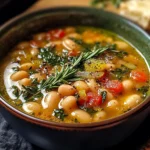 Rustic Tuscan Bean Soup with Fresh Herbs