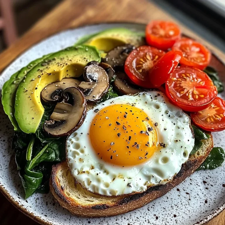 Savory Breakfast Plate with Mushrooms & Avocado