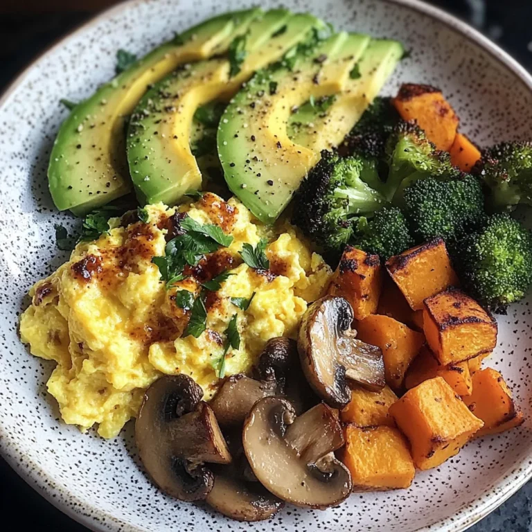 Savory Scramble with Veggie Medley & Sliced Avocado
