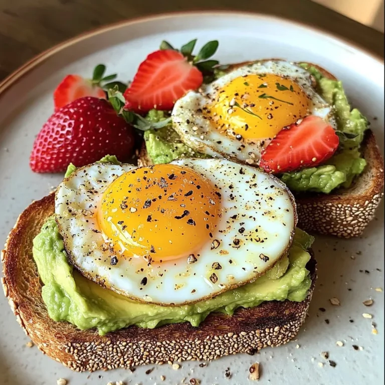 Sunny Avocado Egg Toast with Sweet Strawberries