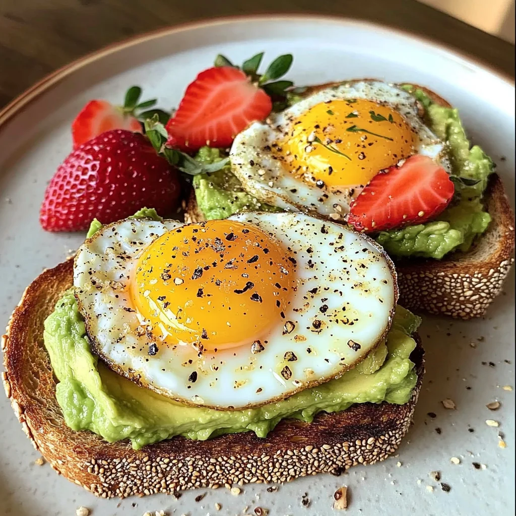 Sunny Avocado Egg Toast with Sweet Strawberries