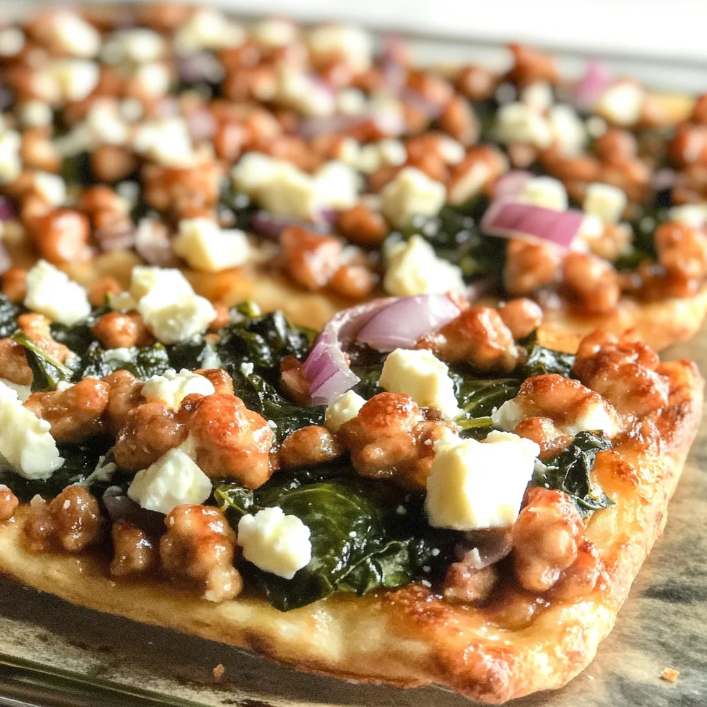 Tasty Spinach and Feta Flatbread Pizza - theamazingfood