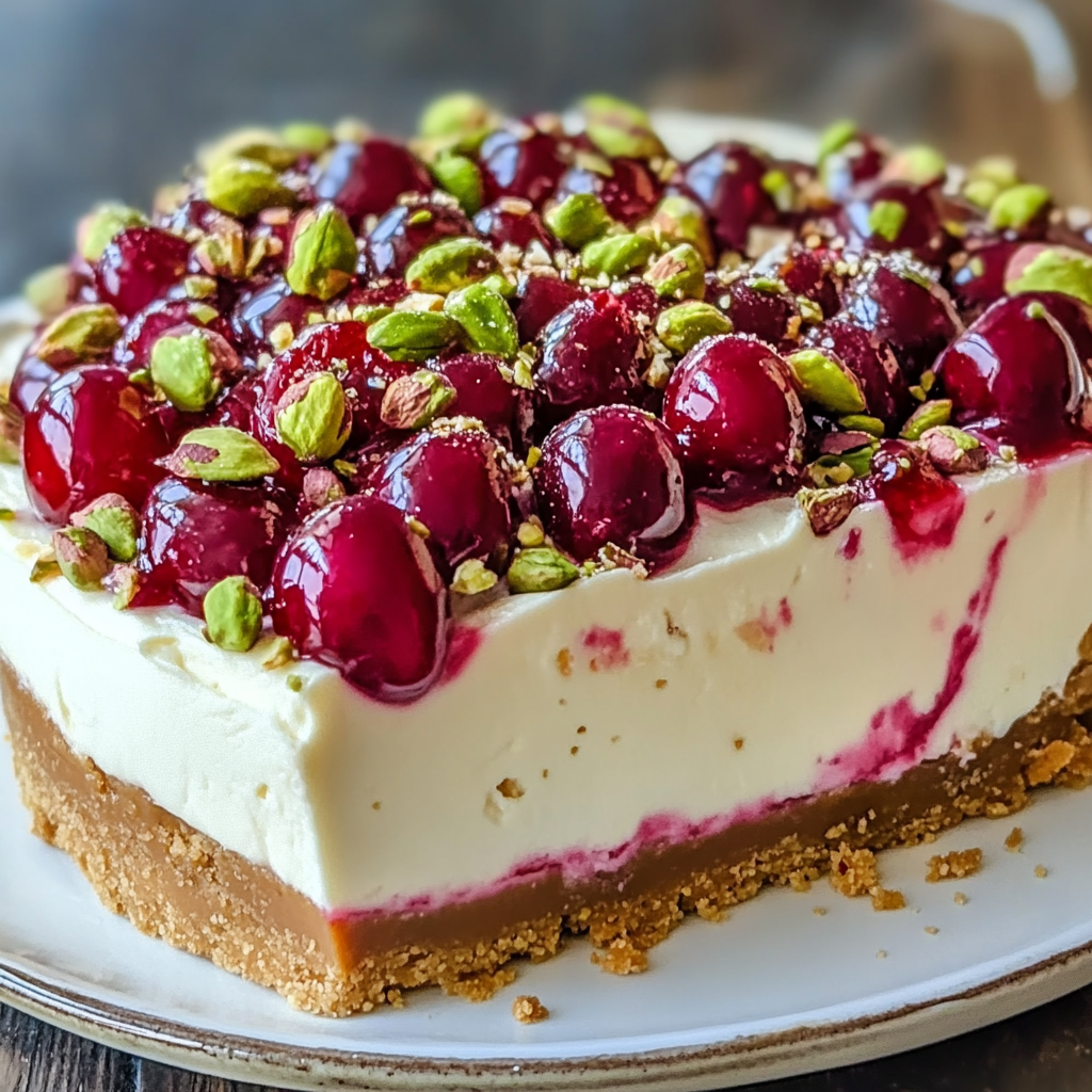Cherry Pistachio Cheesecake – A Luscious Dessert Recipe